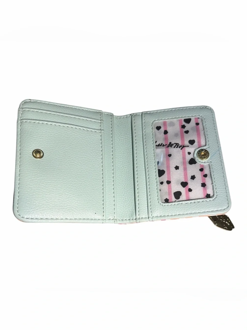 Betsey Johnson Pastel Tie-Dye Compact Wallet EUC